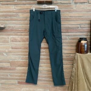 Prana Slim Fit Hiking Outdoor Cargo Pants 32w 32l Teal Blue